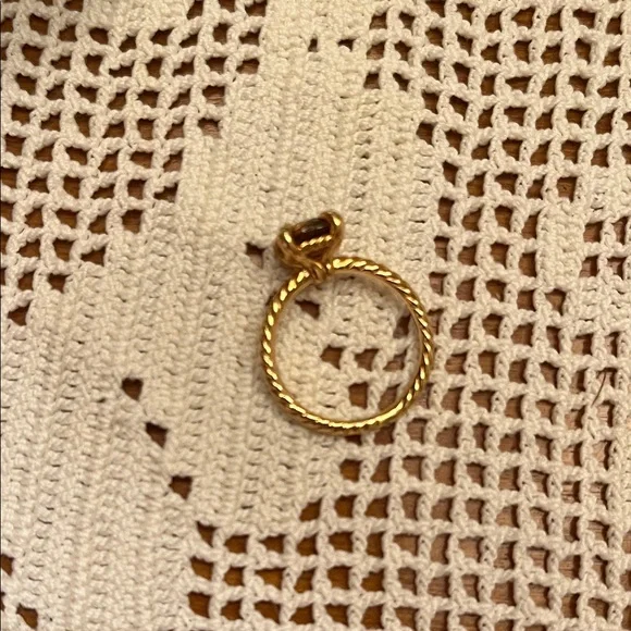 David Yurman Chatelaine Ring 18K Yellow Gold Pink Tourmaline Diamonds 7mm size 6 - Picture 5 of 8